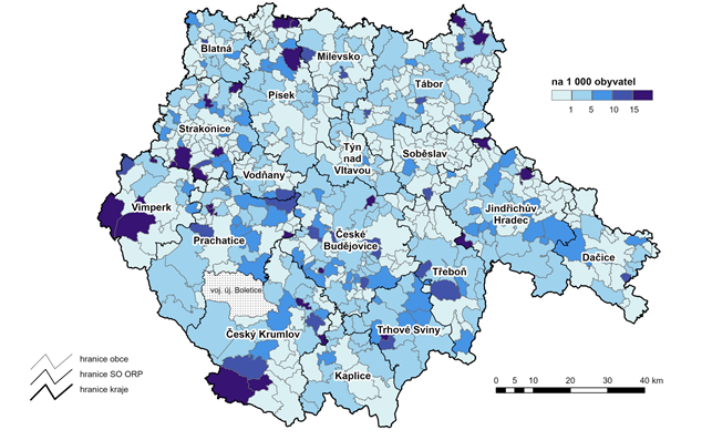 Ktg 1 Intenzita bytové výstavby v obcích Jihočeského kraje v roce 2024