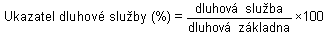 Vzorec - Ukazatel dluhové služby (%)